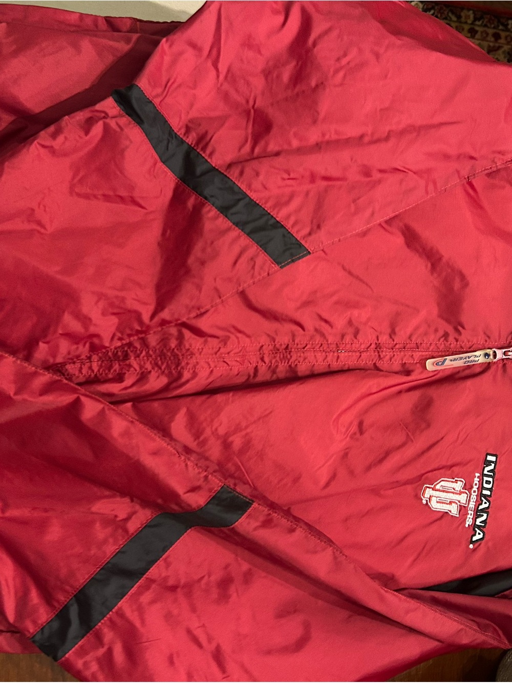 Indiana Red Team Windbreaker Jacket with Black Trim